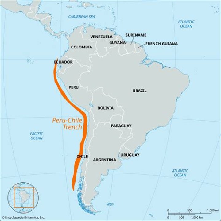 How deep is the Peru Chile trench