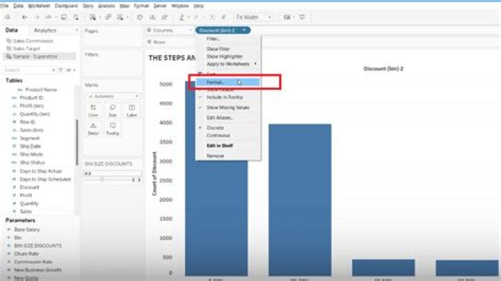 How do I create a variable size bin in tableau