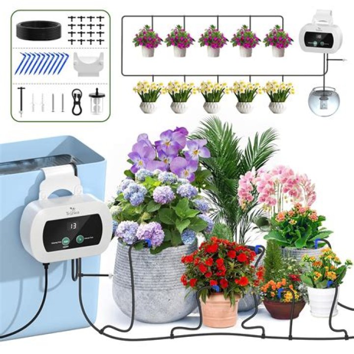 How do you make a watering system for potted plants