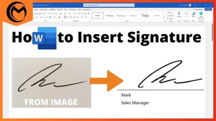 How to insert signature in word