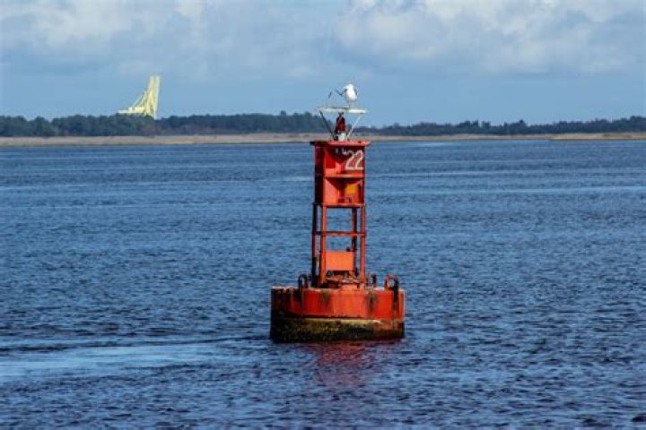 What type of buoy is white with an orange open face Square